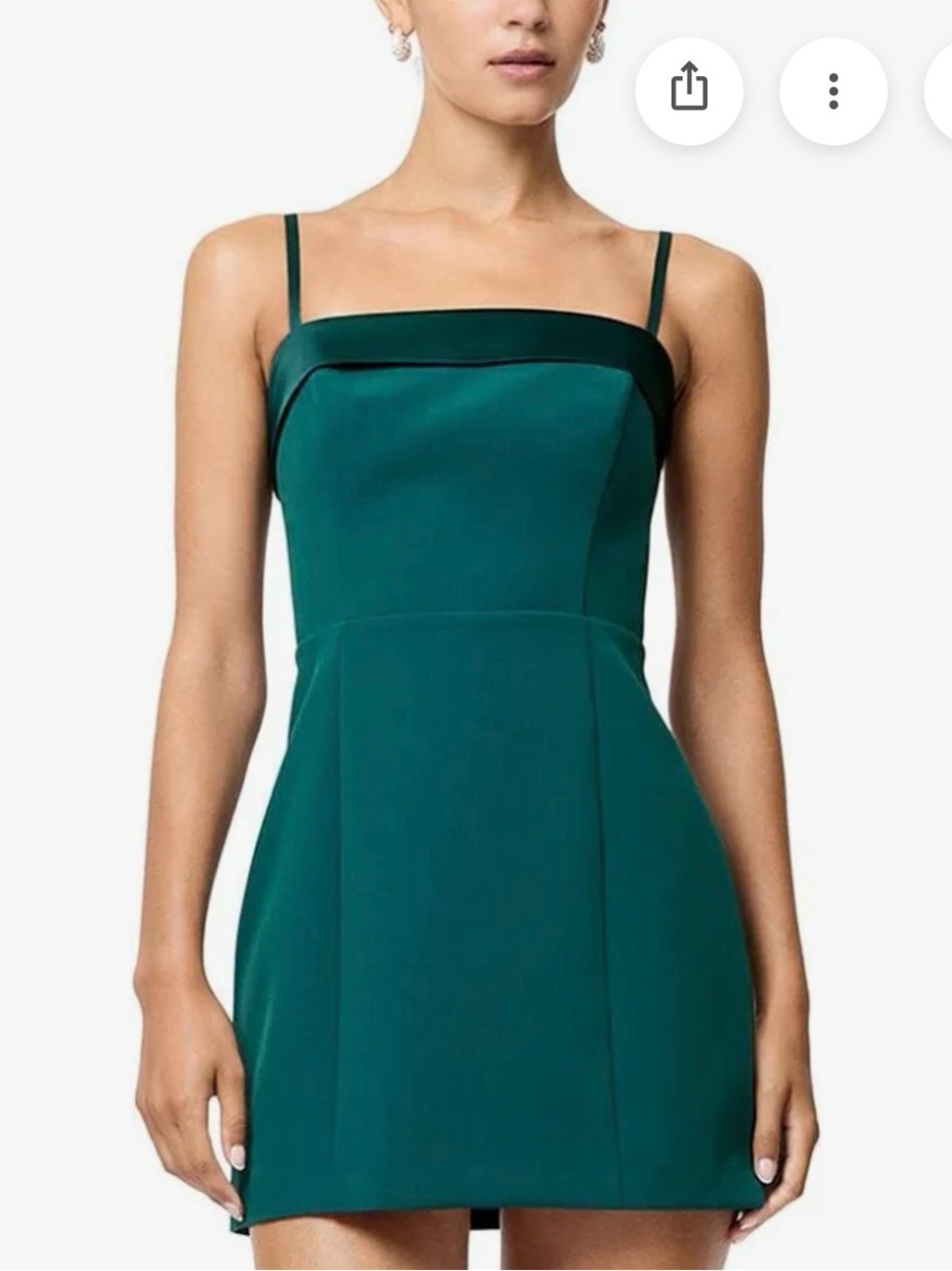 French Connection Emerald Green Spaghetti Strap Mini Dress